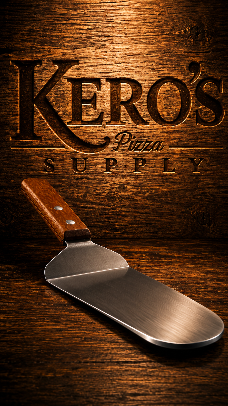 Espátula de Servir para Pizza con Mango de Madera - Imagen Vertical